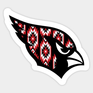 Native Pattern Dark Cardinals Sticker